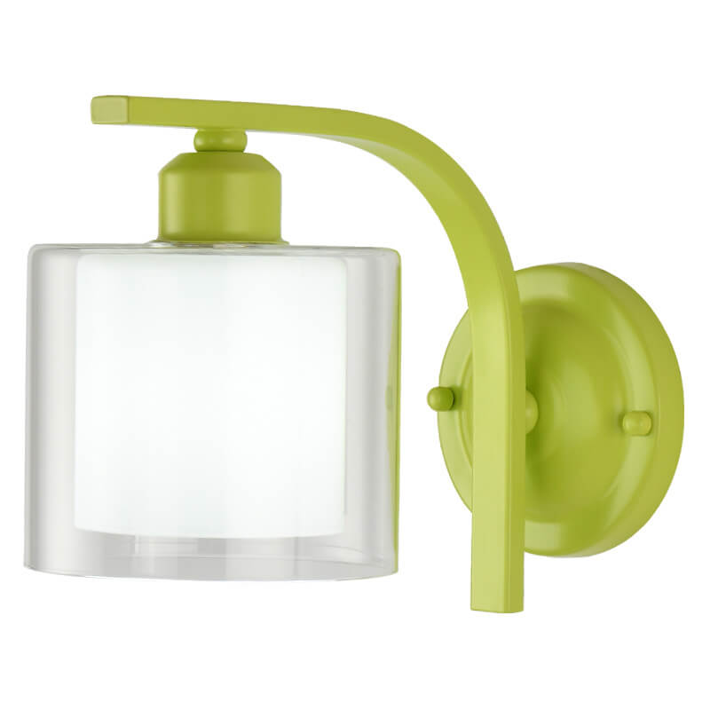 Deco Cylinder Cup Glass Metal 1-Light Wall Sconce Lamp