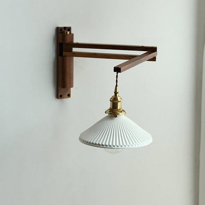 Homestay Ceramic Folding 1-Light Wall Sconce Lamp