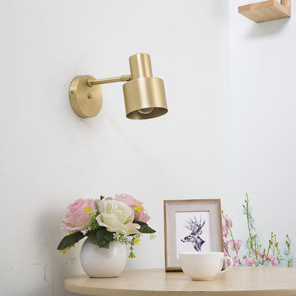 Minimalist Golden Metal Column 1-Light Wall Sconce Lamp