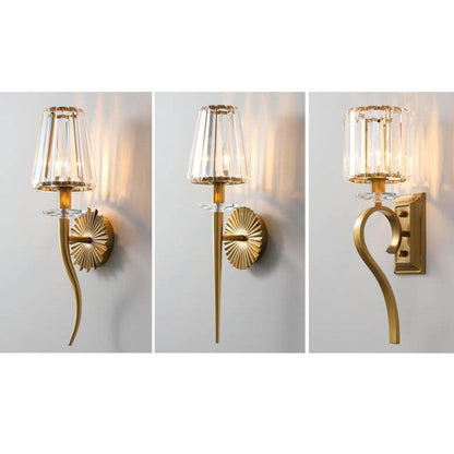 European Light Hardware Glass 1-Light Wall Sconce Lamp