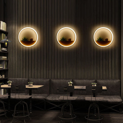 Solid Acrylic Storage Decoration Round LED Wall Sconce Lamp