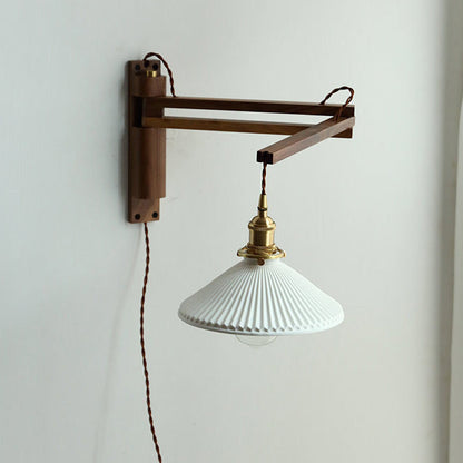 Homestay Ceramic Folding 1-Light Wall Sconce Lamp