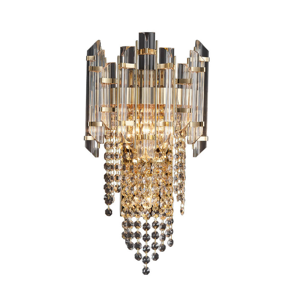 Luxury Crystal Tassel Gold 2/3 Light Wall Sconce Lamp