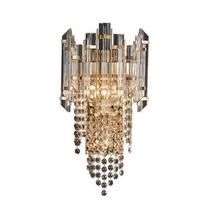 Luxury Crystal Tassel Gold 2/3 Light Wall Sconce Lamp
