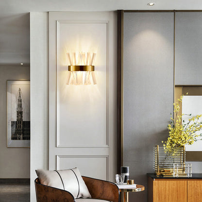 Light Luxury Crystal Strip Design 2-Light Wall Sconce Lamp