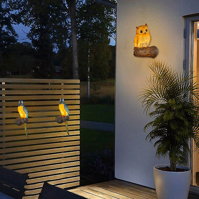 Traditional Resin Animal Owl 1-Light Wall Sconce Lamp
