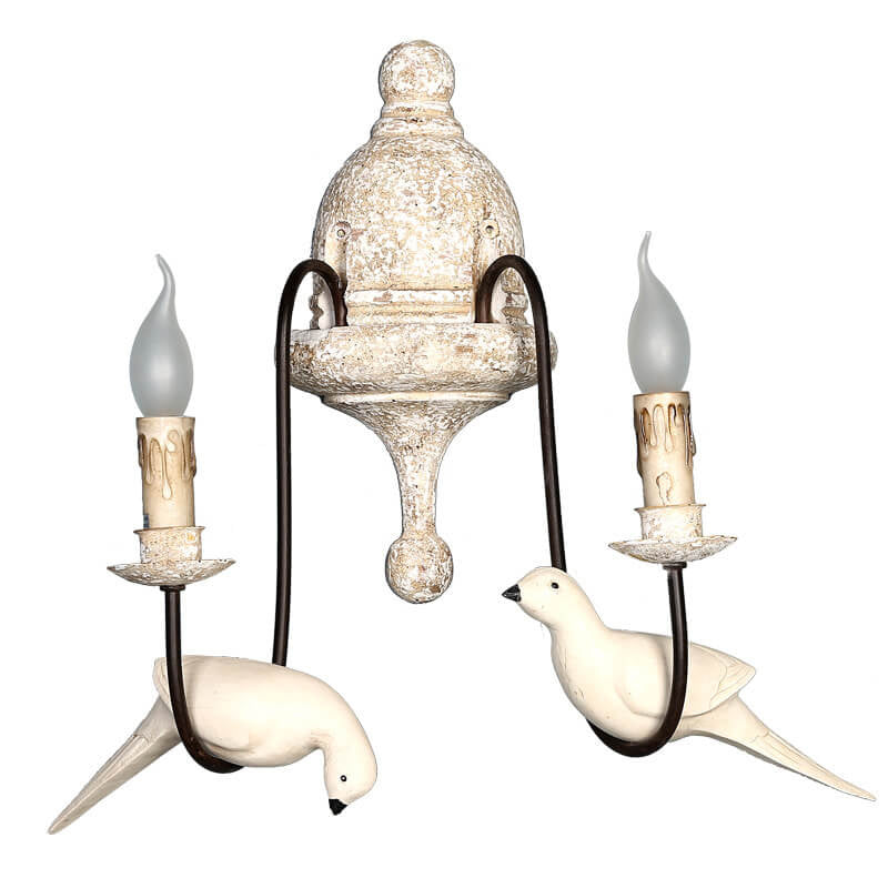 Vintage Wooden Bird Sconce 1/2 Light Wall Sconce Lamp