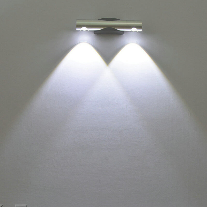Acrylic Aluminum Cylinder Rotating LED Wall Sconce Lamp