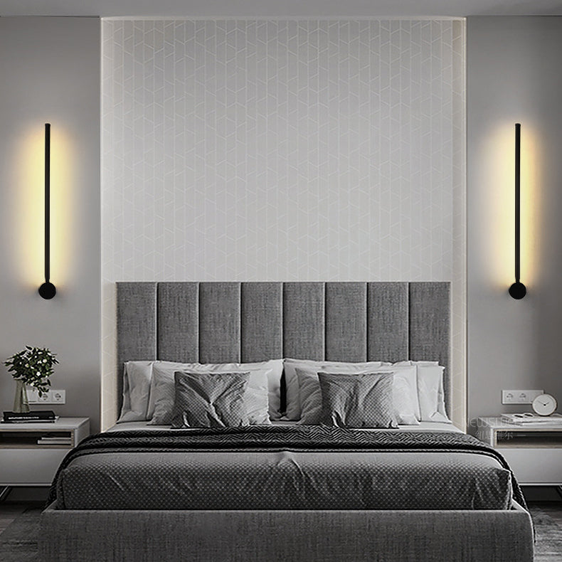 Minimalist Long Aluminum Iron Silicone LED Wall Sconce Lamp