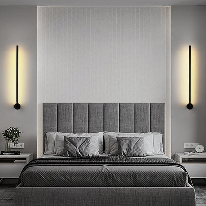 Minimalist Long Aluminum Iron Silicone LED Wall Sconce Lamp