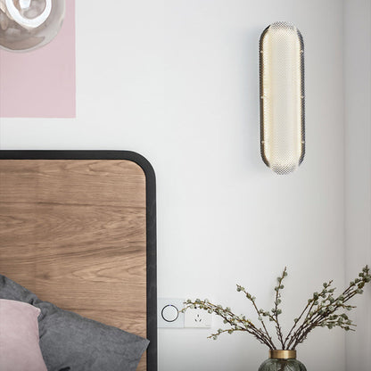 Iron Pattern Acrylic Column Shade LED Wall Sconce Lamp