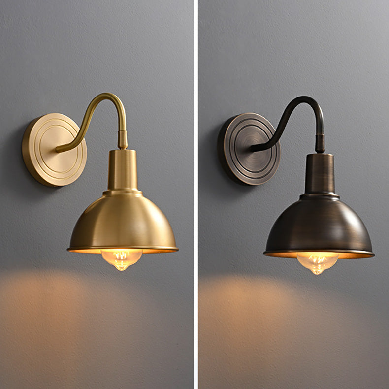 Full Copper Semicircle Shade 1-Light Wall Sconce Lamp