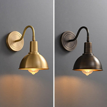 Full Copper Semicircle Shade 1-Light Wall Sconce Lamp
