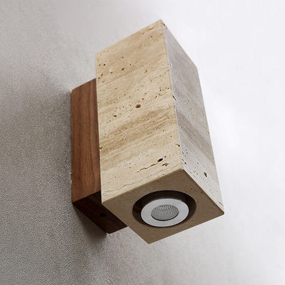 Japanese Rubber Wood 1-Light Spotlight Wall Sconce Lamp