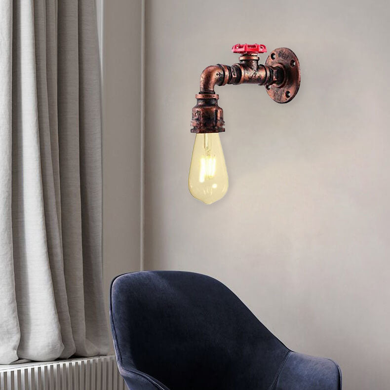 Industrial Faucet Iron 1-Light Wall Sconce Lamp