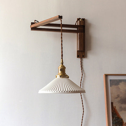 Homestay Ceramic Folding 1-Light Wall Sconce Lamp