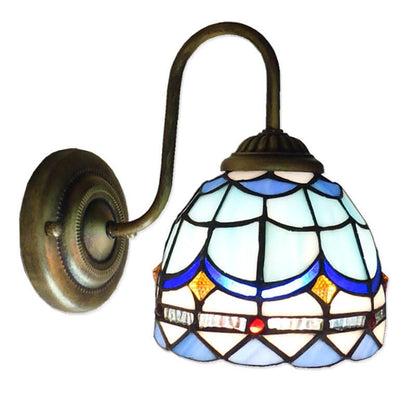 Tiffany Resin Glass Flower Shape 1-Light Wall Sconce Lamp
