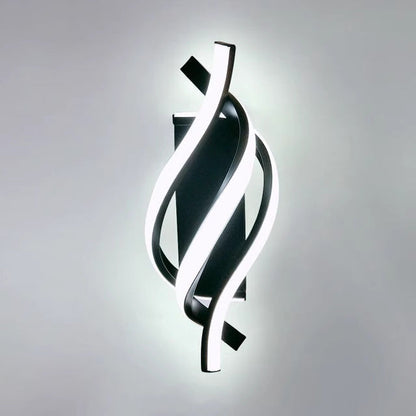 Spiral Line Aluminium Acrylic Silicone LED Wall Sconce Lamp