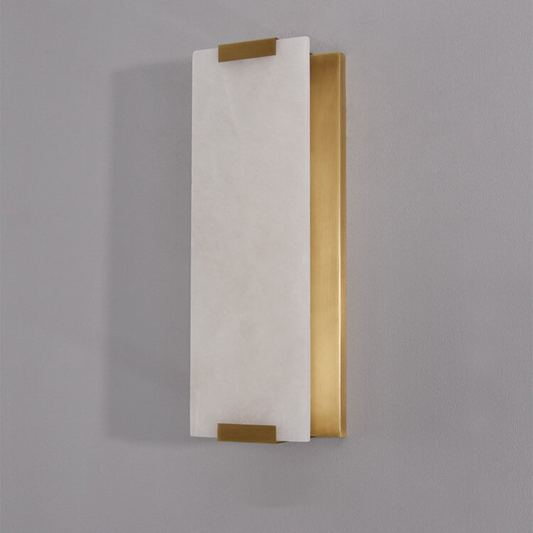 Nordic Light Luxury Copper Marble Strip Design 3-Light Wall Sconce Lamp