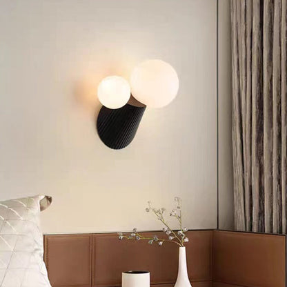 Round Table Orb Resin PE 2-Light Wall Sconce Lamp