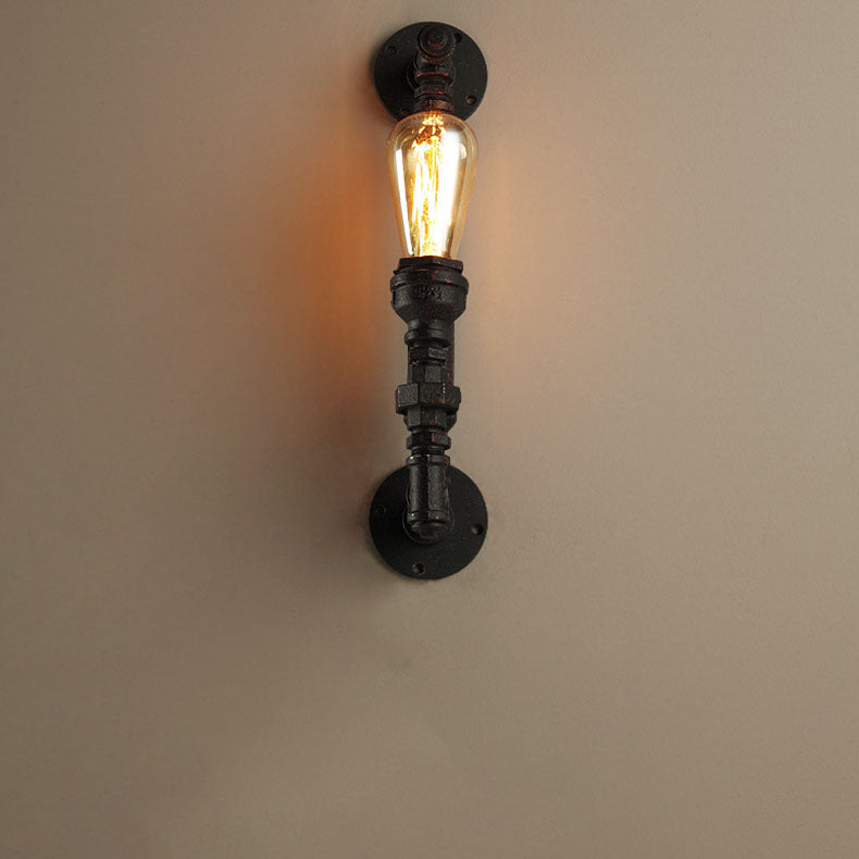 Colonial Water Pipe Metal 1-Light Wall Sconce Lamp