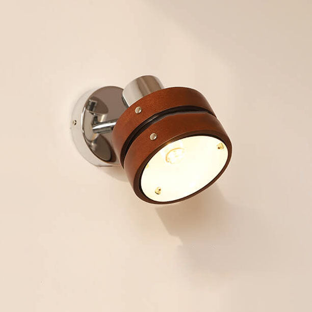 Japanese Walnut Iron Lamp Arm 1-Light Wall Sconce Lamp