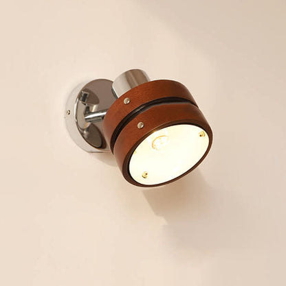 Japanese Walnut Iron Lamp Arm 1-Light Wall Sconce Lamp