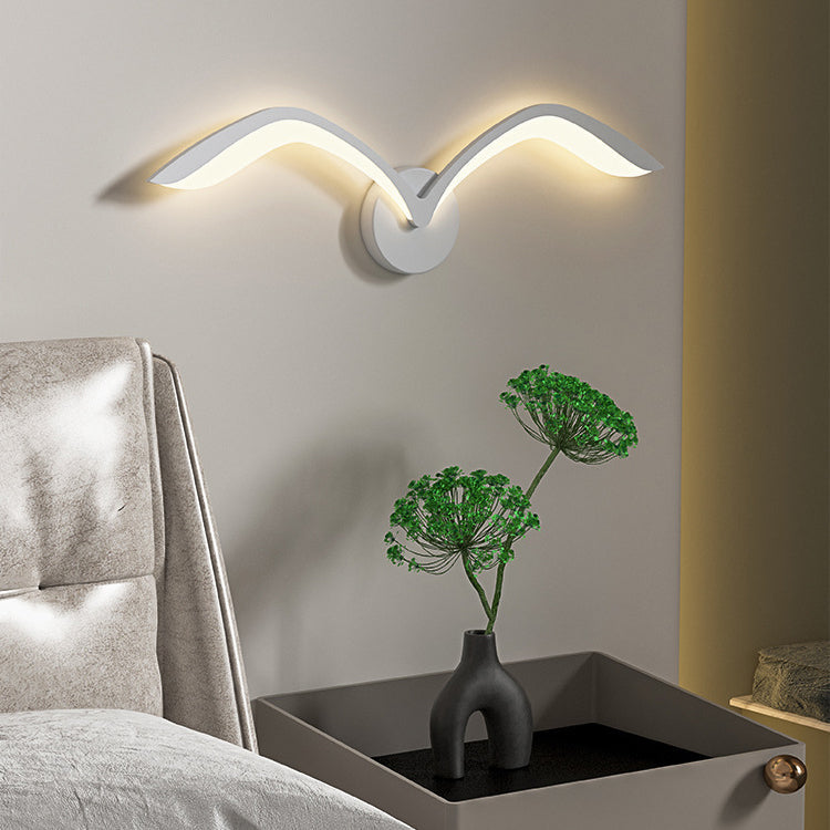 Minimalist Iron Acrylic Gull Arch LED Wall Sconce Lamp