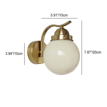 Modern Simplicity Glass Ball 1-Light Wall Sconce Lamp