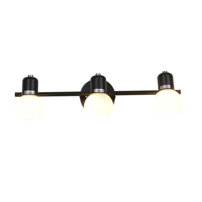 White Glass Dome Vanity Light 2/3 Light Wall Sconce Lamp