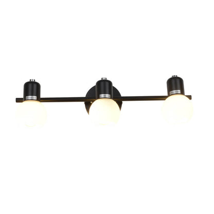 White Glass Dome Vanity Light 2/3 Light Wall Sconce Lamp