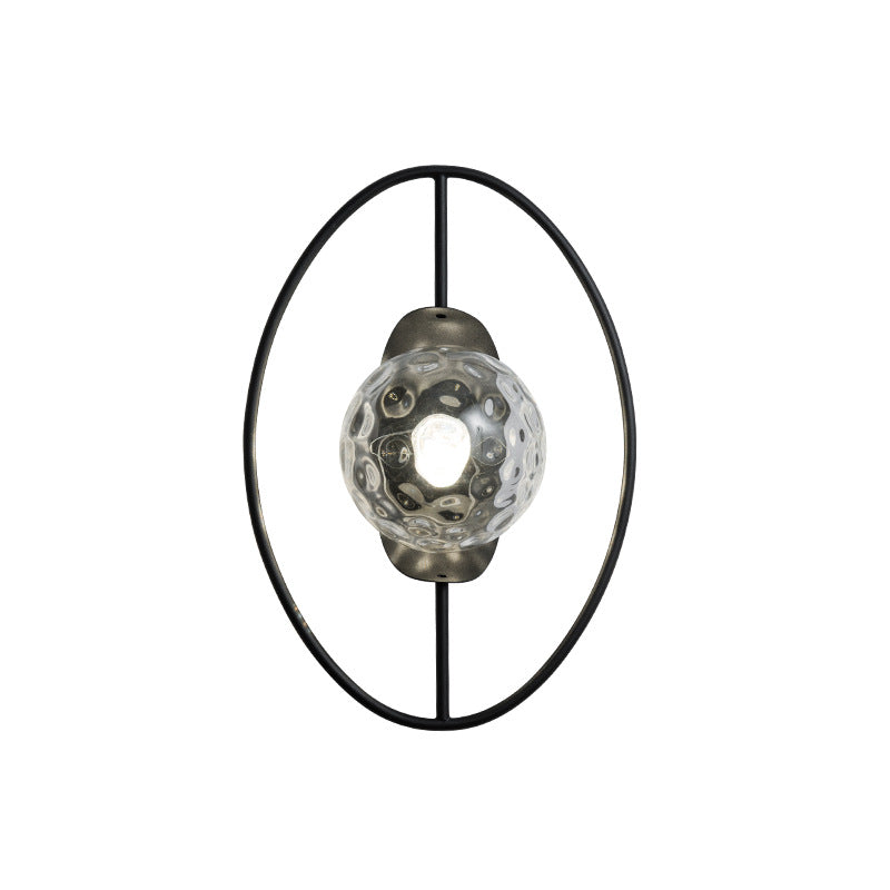 Nordic Iron Glass Oval Ball 1-Light Wall Sconce Lamp