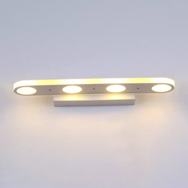 White Oval Acrylic Vanity Light 4/6 Light Wall Sconce Lamp
