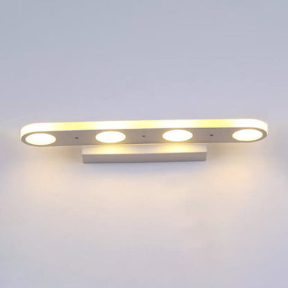White Oval Acrylic Vanity Light 4/6 Light Wall Sconce Lamp