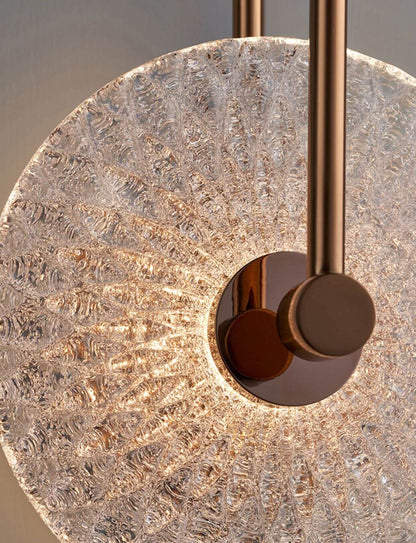 Luxury Textured Glass Round Curved Arm LED Wall Sconce Lamp