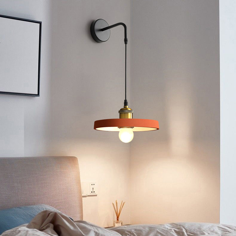Scandinavian Disc Aluminum Iron 1-Light Wall Sconce Lamp