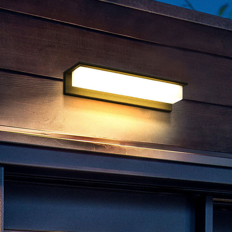 Solar Rectangular Aluminum PC Outdoor LED Wall Sconce Lamp