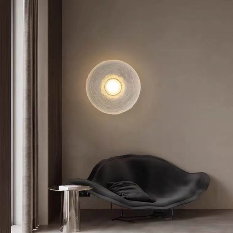 Nordic Resin Wrought Iron Round LED Wall Sconce Lamp