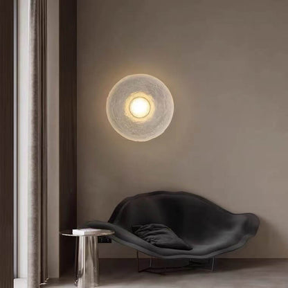 Nordic Resin Wrought Iron Round LED Wall Sconce Lamp