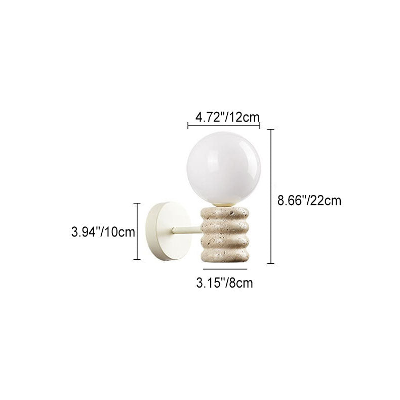Cream Style Creative Glass Sphere 1-Light Wall Sconce Lamp