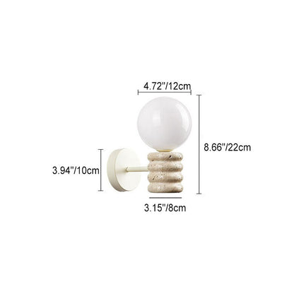 Cream Style Creative Glass Sphere 1-Light Wall Sconce Lamp