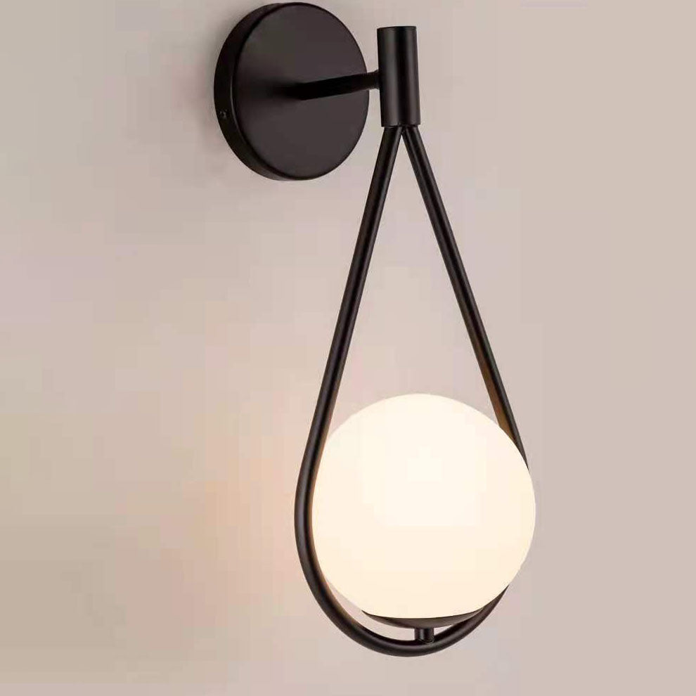 Scandinavian Glass Ball Oval Ring 1-Light Wall Sconce Lamp