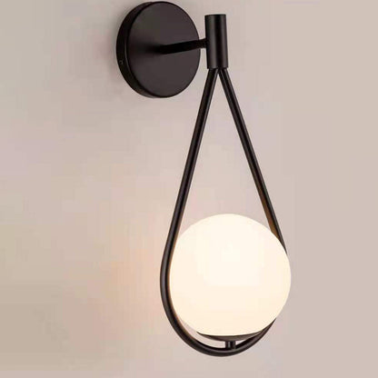 Scandinavian Glass Ball Oval Ring 1-Light Wall Sconce Lamp