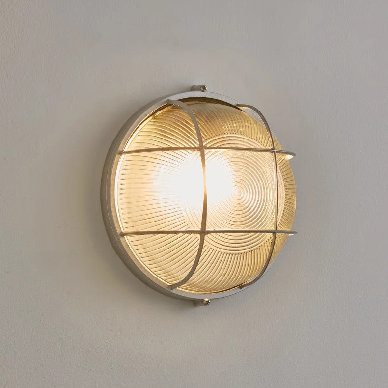 Aluminum Glass Round Oval 1-Light Wall Sconce Lamp