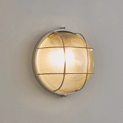 Aluminum Glass Round Oval 1-Light Wall Sconce Lamp