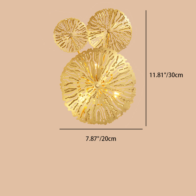 Full Hollow Lotus Leaf Cluster 3/5/7-Light Wall Sconce Lamp
