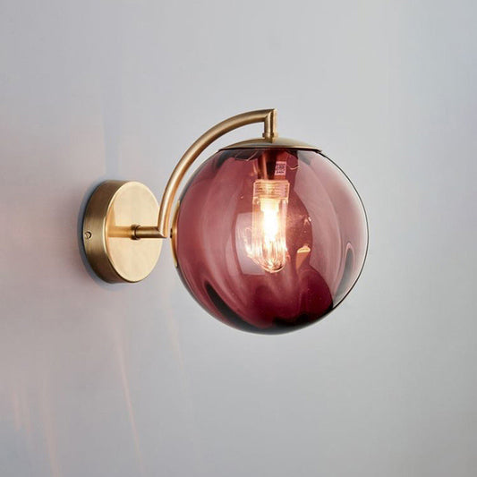 Scandinavian Round Ball Iron Glass 1-Light Wall Sconce Lamp