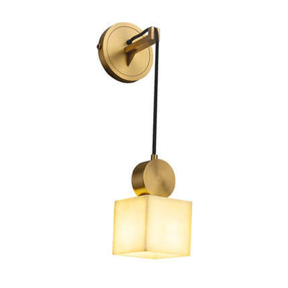 Light Square/Round Marble Shade 1-Light Wall Sconce Lamp