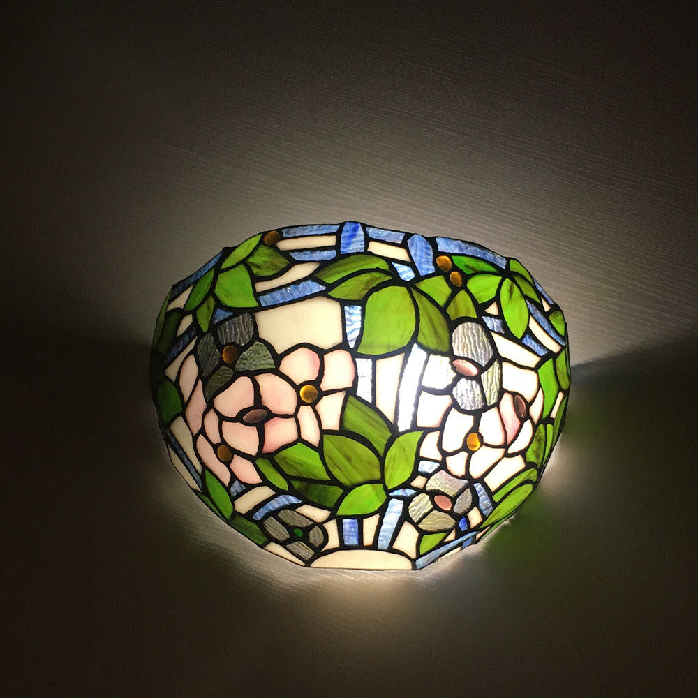 Tiffany Flower Dragonfly 1-Light Wall Sconce Lamp