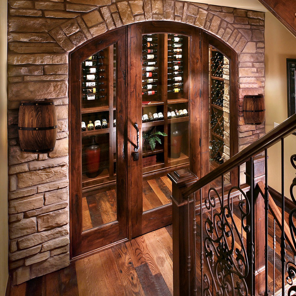 Wood Wine Barrel Design 1-Light Wall Sconce Lamp